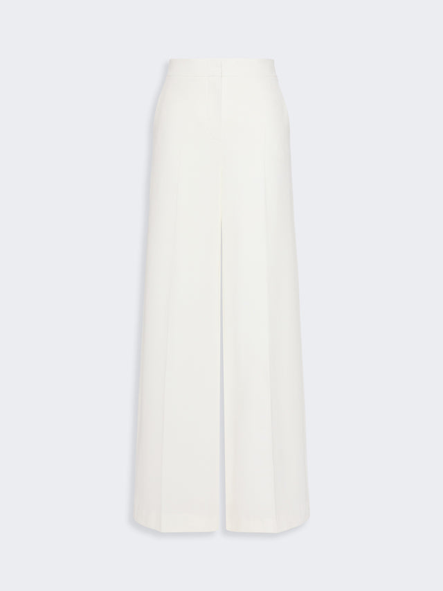 max mara piqué jersey wide-leg trousers for women