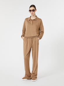 max mara double wool jersey trousers for women