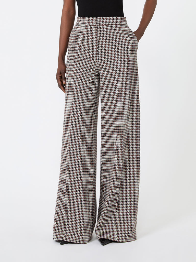 max mara wide houndstooth jersey trousers