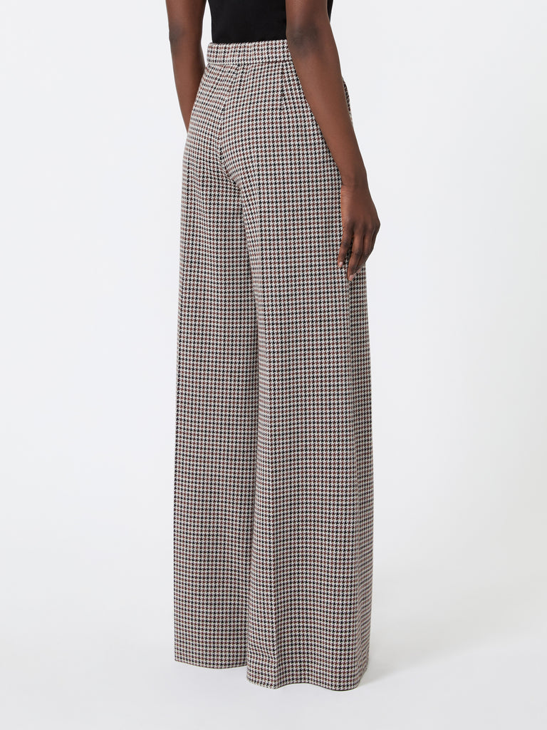max mara wide houndstooth jersey trousers