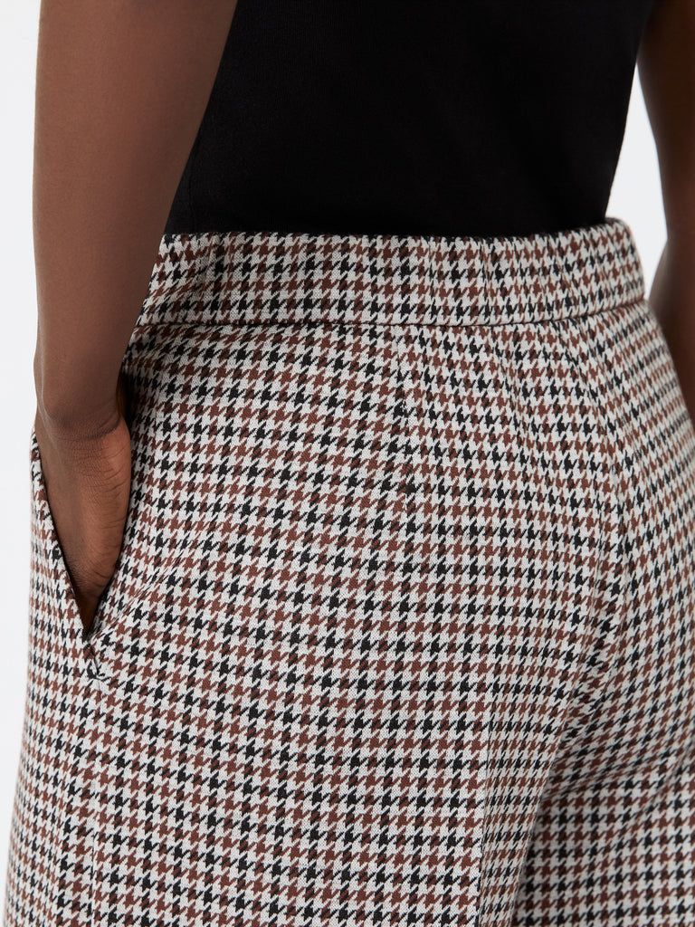 max mara wide houndstooth jersey trousers