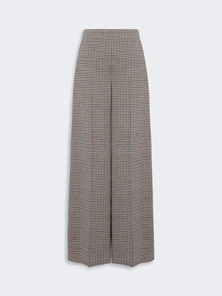 max mara wide houndstooth jersey trousers