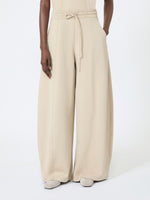 Technical Cotton Jersey Barrel-Leg Trousers for Women - Stone - Max Mara UAE