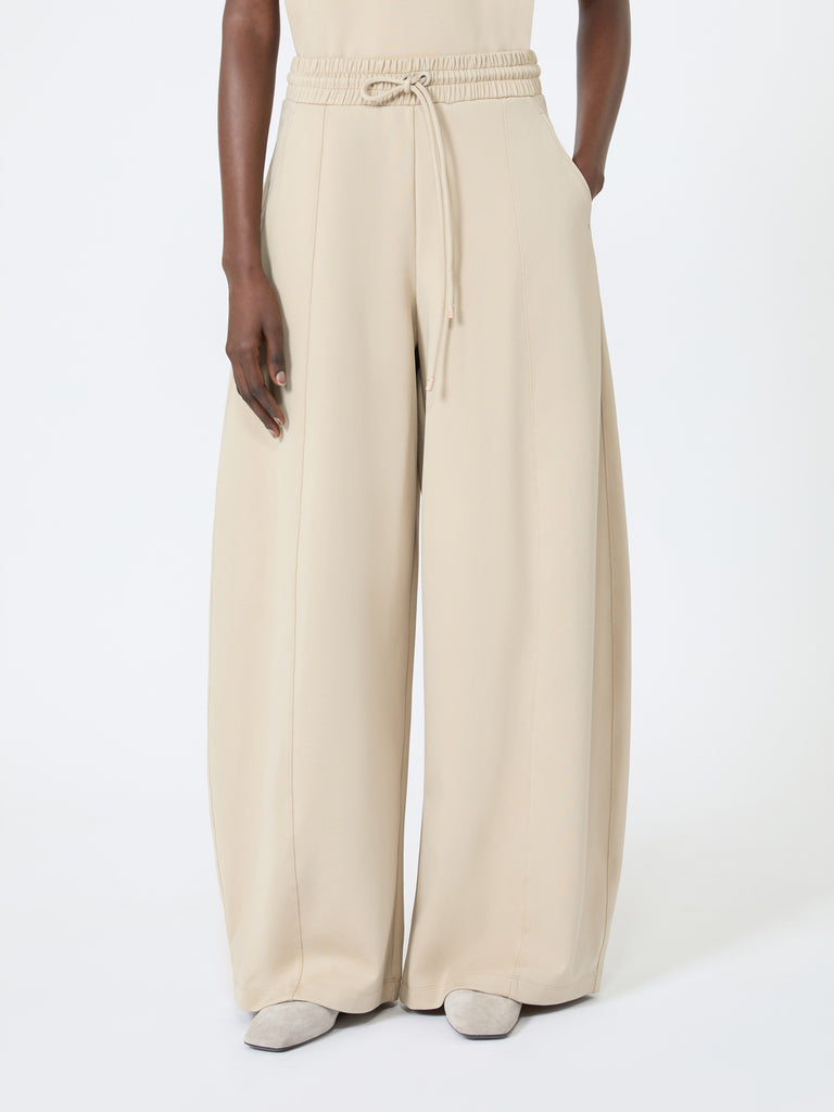 max mara technical cotton jersey barrel-leg trousers