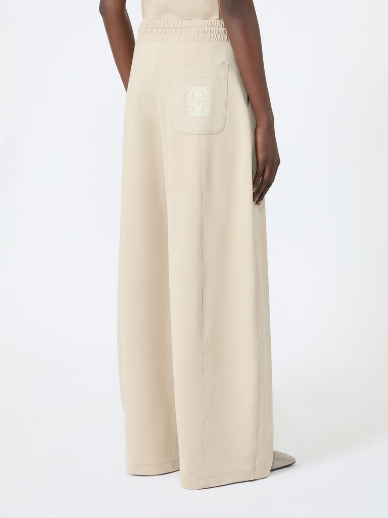 max mara technical cotton jersey barrel-leg trousers