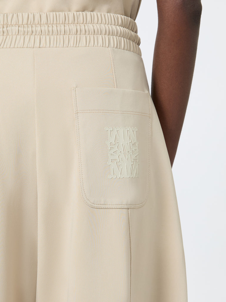max mara technical cotton jersey barrel-leg trousers