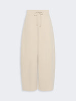 Technical Cotton Jersey Barrel-Leg Trousers for Women - Stone - Max Mara UAE