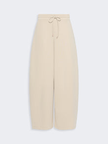 Technical Cotton Jersey Barrel-Leg Trousers for Women - Stone - Max Mara UAE