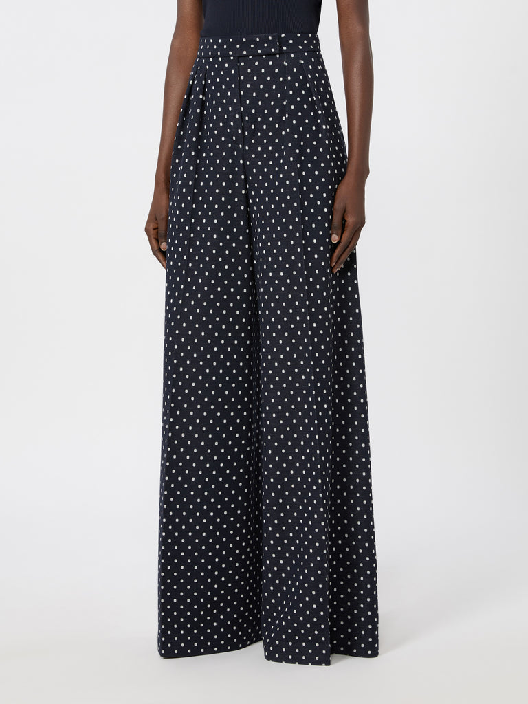 max mara polka dot viscose and wool trousers