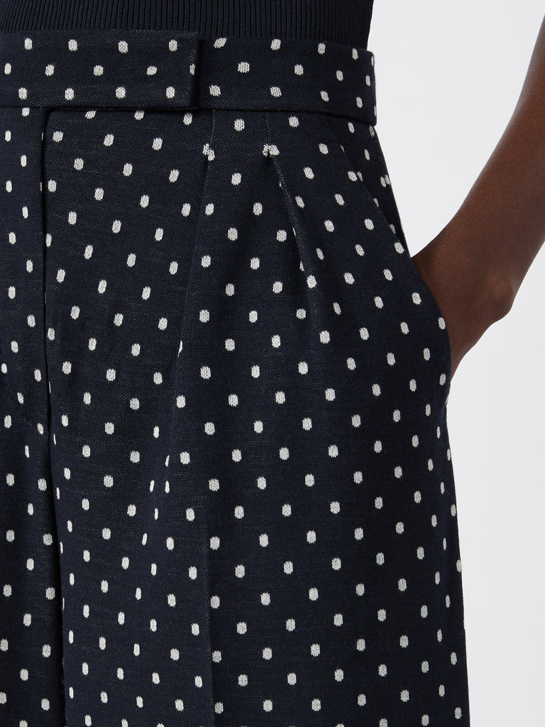 max mara polka dot viscose and wool trousers
