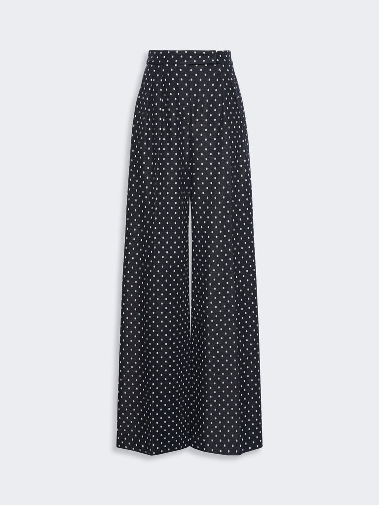 max mara polka dot viscose and wool trousers