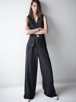 max mara polka dot viscose and wool trousers for women
