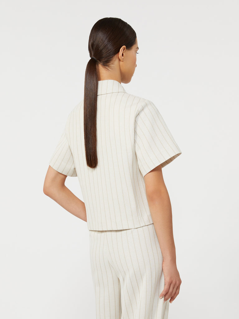 max mara pinstripe piqué jersey jacket