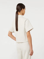 max mara pinstripe piqué jersey jacket for women