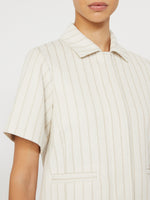 Pinstripe Piqué Jersey Jacket for Women - White - Max Mara UAE