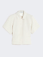 Pinstripe Piqué Jersey Jacket for Women - White - Max Mara UAE
