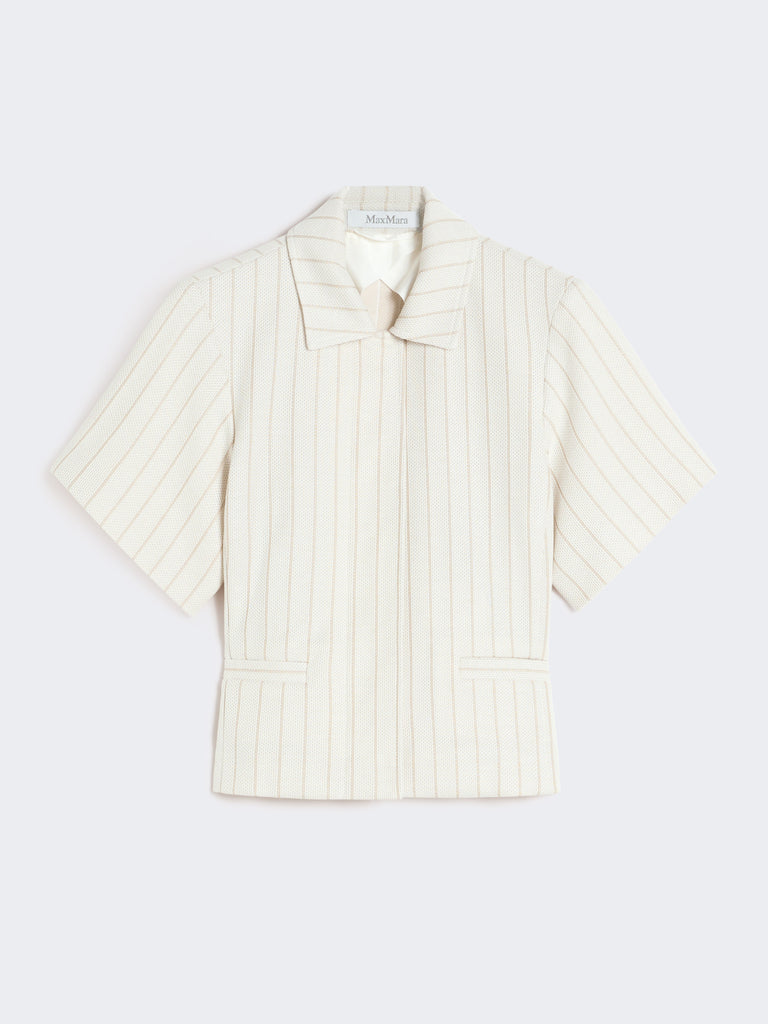 max mara pinstripe piqué jersey jacket