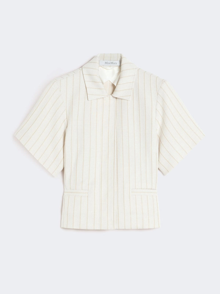 max mara pinstripe piqué jersey jacket
