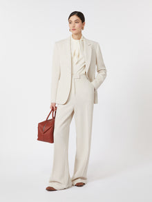 Single-Breasted Piqué Jersey Blazer for Women - Ivory - Max Mara UAE