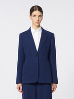 max mara single-breasted piqué jersey blazer for women