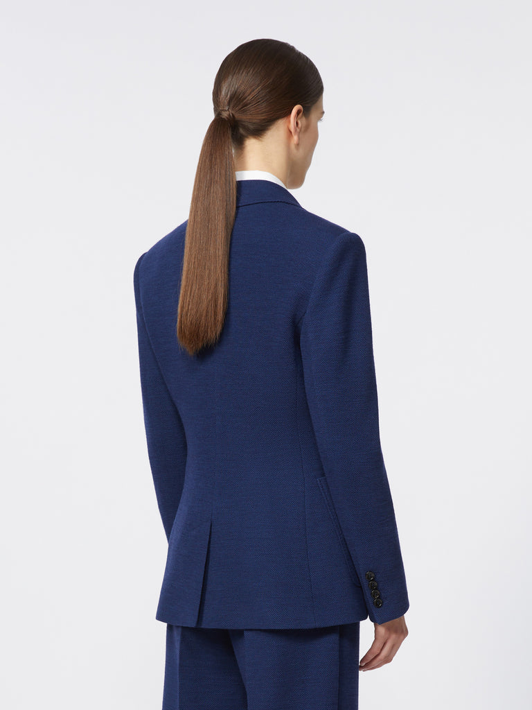 max mara single-breasted piqué jersey blazer