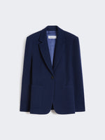 max mara single-breasted piqué jersey blazer for women