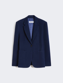 max mara single-breasted piqué jersey blazer for women
