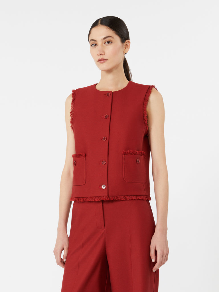 max mara cotton gabardine jersey gilet