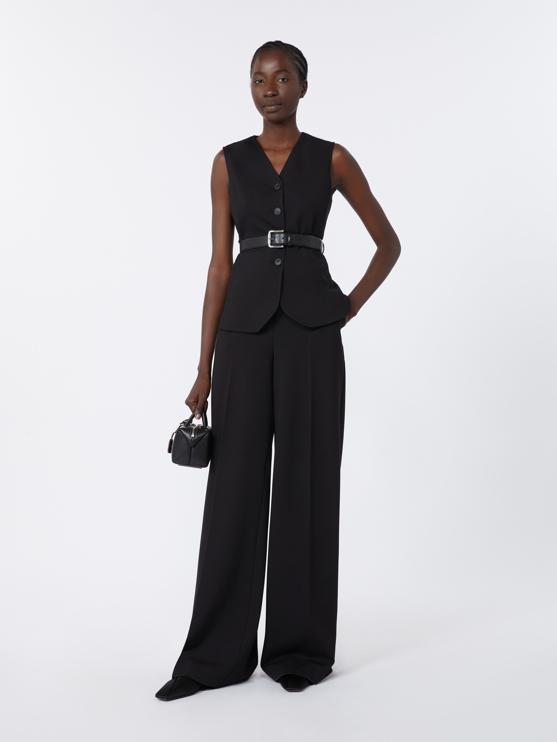 Compact Jersey Gilet for Women - Black - Max Mara UAE