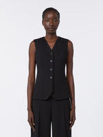 Compact Jersey Gilet for Women - Black - Max Mara UAE