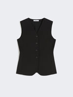 Compact Jersey Gilet for Women - Black - Max Mara UAE