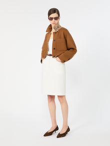 Wool And Cashmere Jersey Boxy Jacket for Women - Tobacco - Max Mara UAE