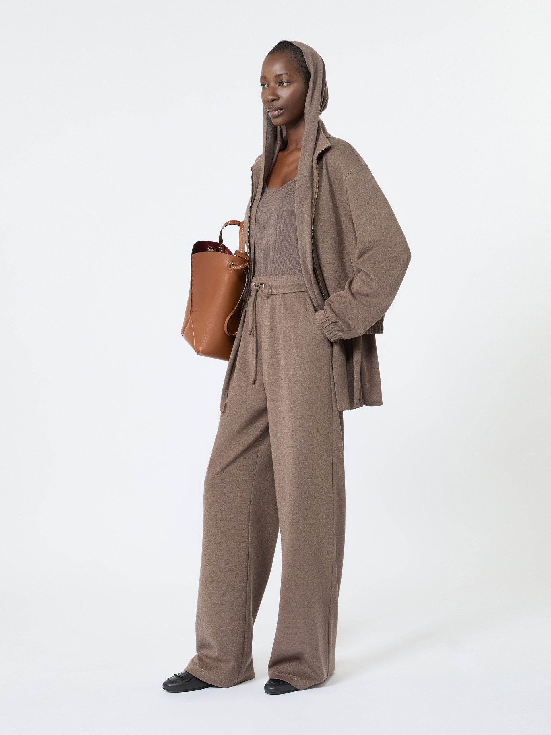 max mara light jersey hooded cardigan for women