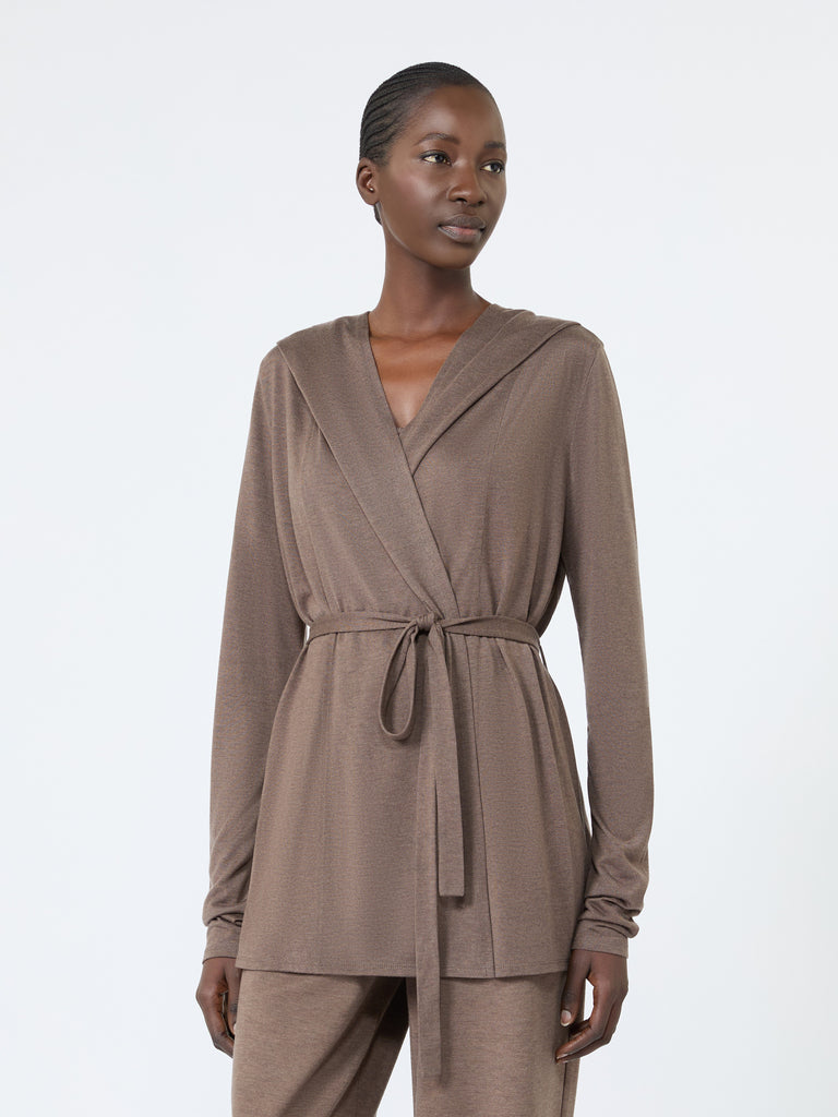 max mara light jersey hooded cardigan