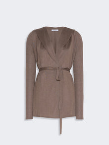 Light Jersey Hooded Cardigan for Women - Mud - Max Mara UAE