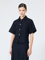 Slim-Fit Cotton Jersey Jacket for Women - Ultramarine - Max Mara UAE