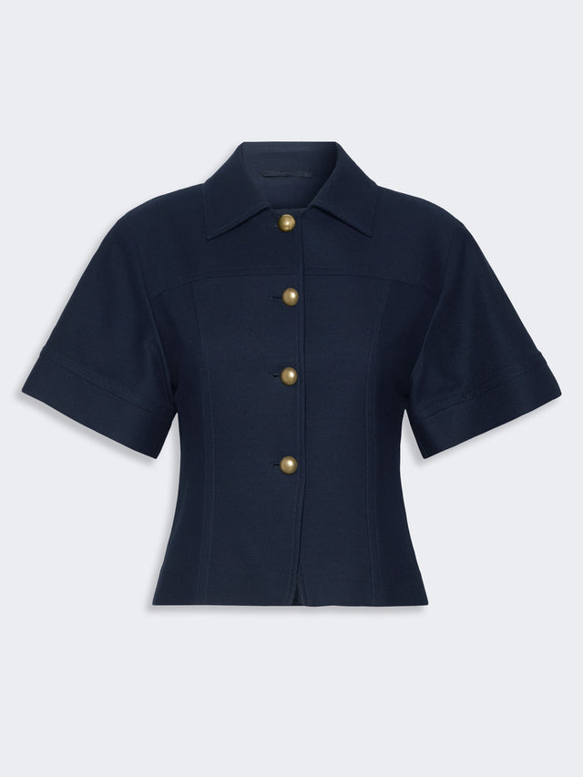 Slim-Fit Cotton Jersey Jacket for Women - Ultramarine - Max Mara UAE