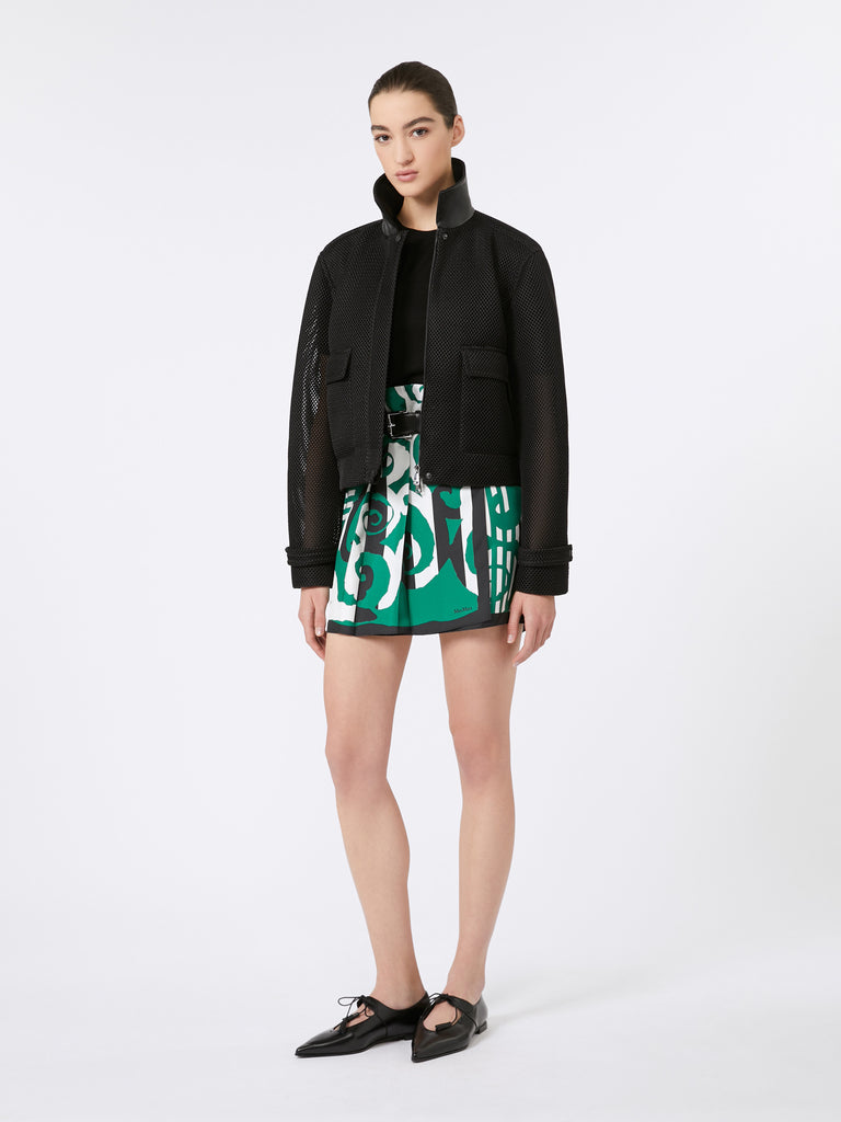 Boxy jacket in technical mesh
