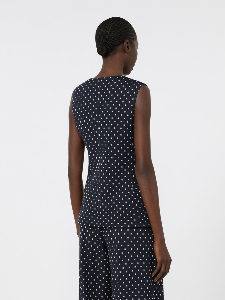 max mara polka dot wool and viscose jersey waistcoat