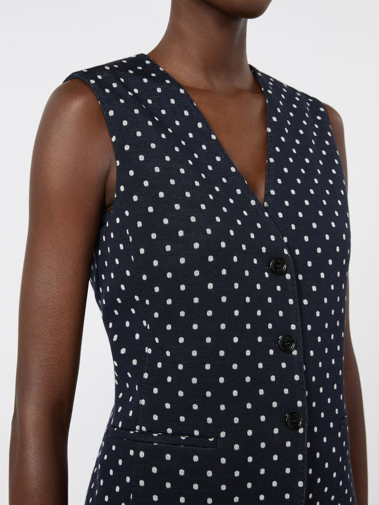max mara polka dot wool and viscose jersey waistcoat