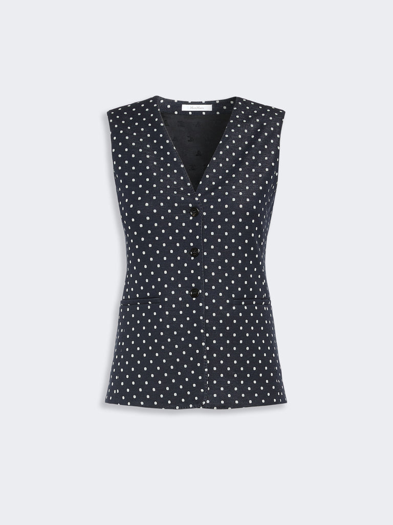 max mara polka dot wool and viscose jersey waistcoat