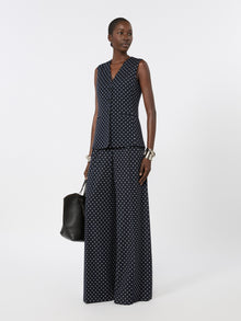 max mara polka dot wool and viscose jersey waistcoat for women