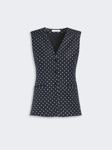 max mara polka dot wool and viscose jersey waistcoat for women
