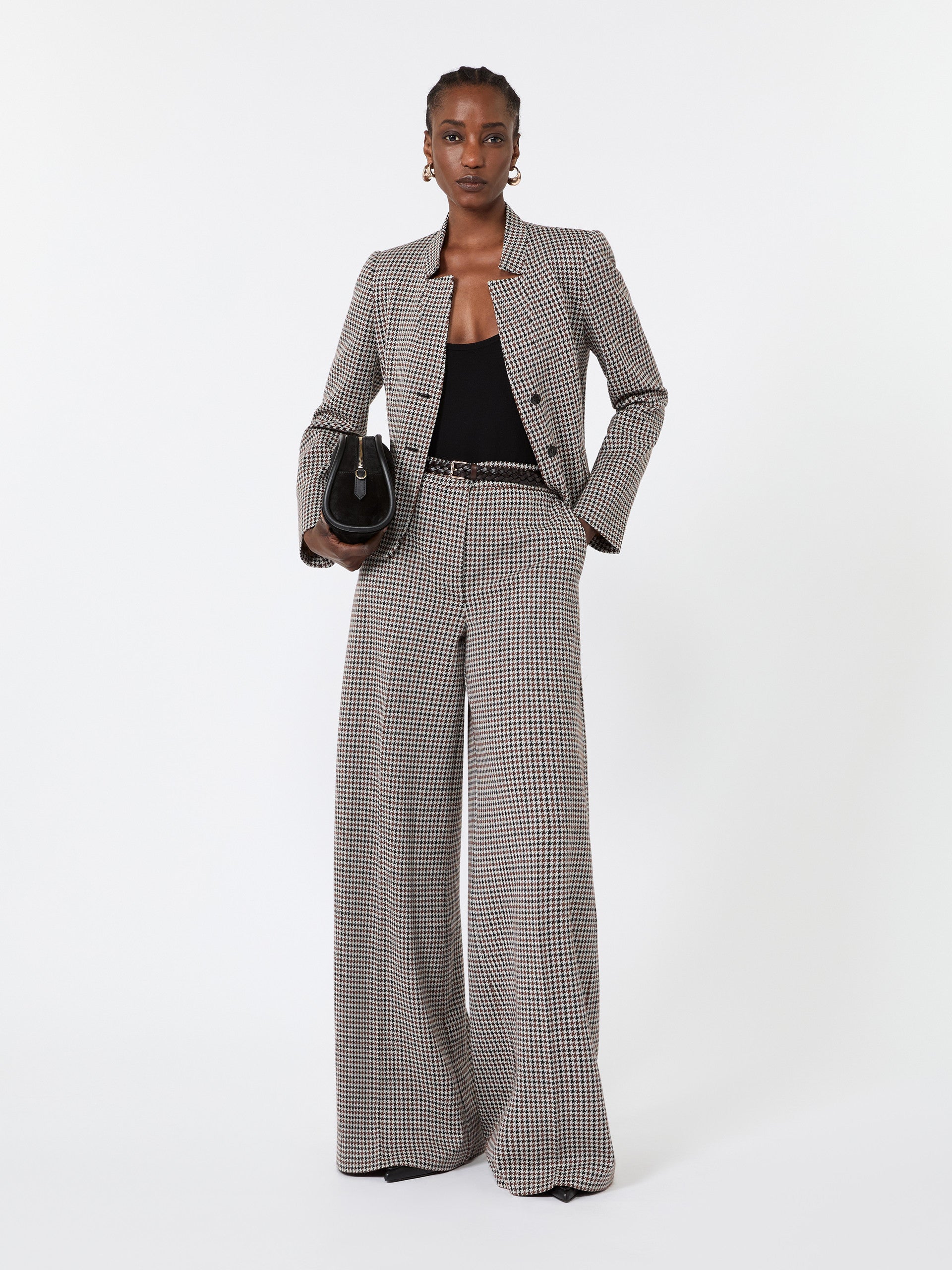 max mara slim houndstooth jersey jacket for women