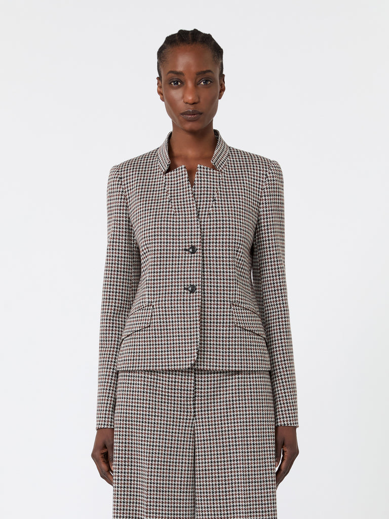 max mara slim houndstooth jersey jacket