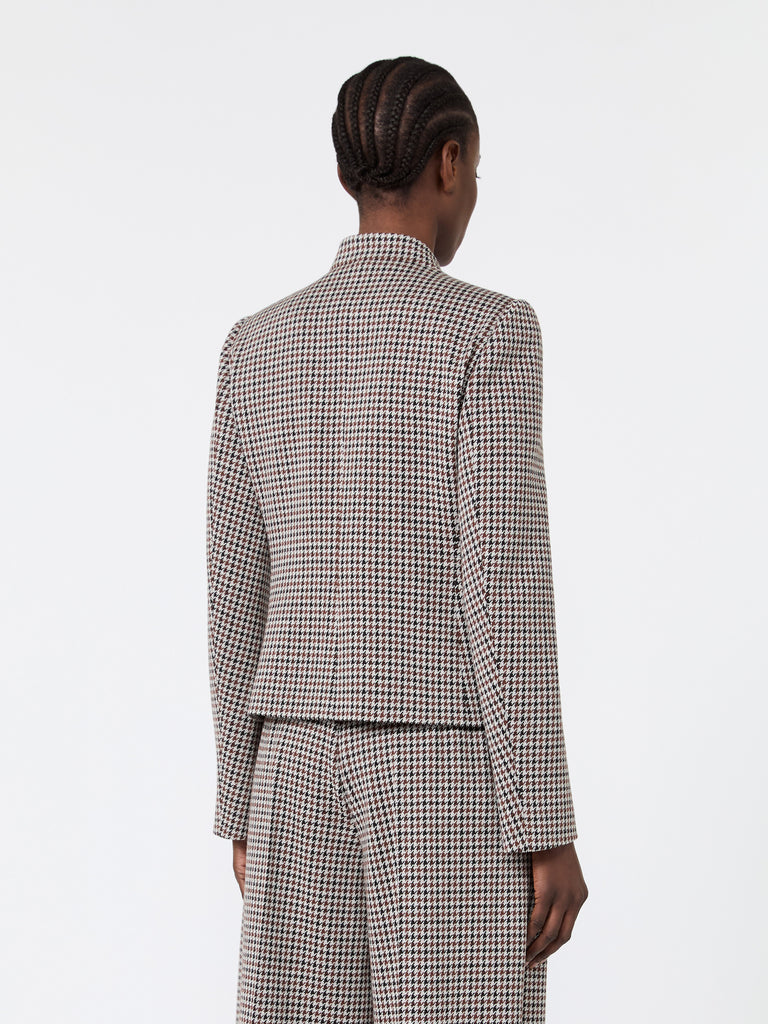 max mara slim houndstooth jersey jacket