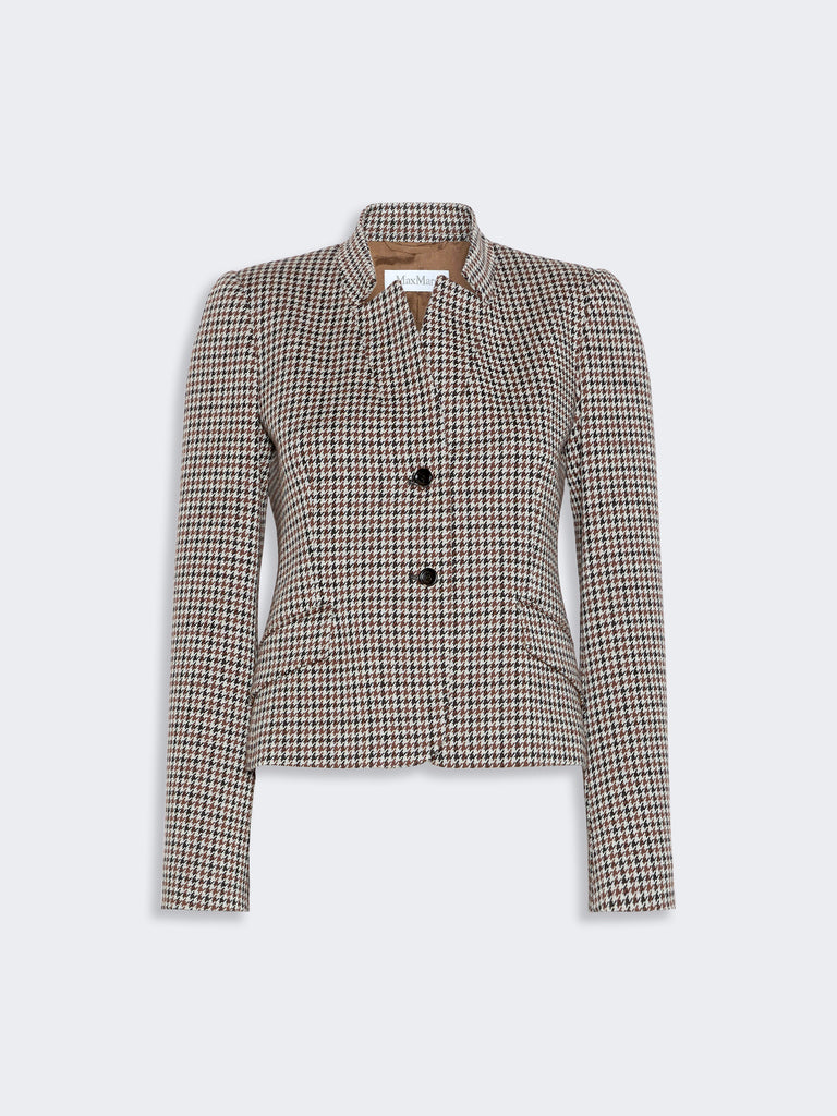 max mara slim houndstooth jersey jacket