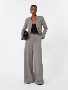 Slim Houndstooth Jersey Jacket for Women - Tobacco - Max Mara UAE