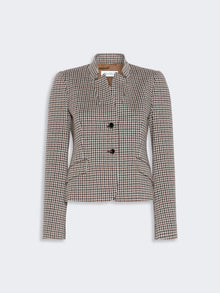 Slim Houndstooth Jersey Jacket for Women - Tobacco - Max Mara UAE