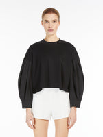 Cotton poplin and jersey boxy T-shirt